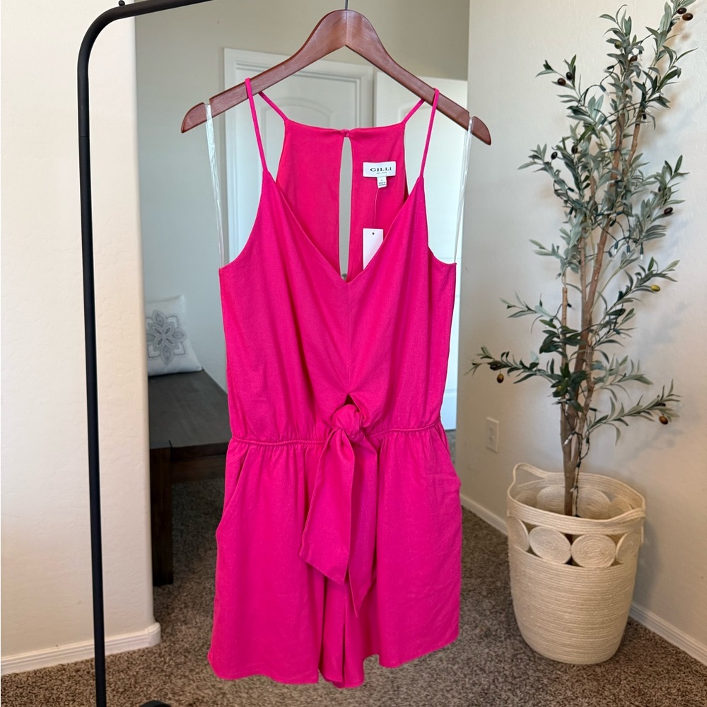 Gilli Hot Pink Sleeveless Romper NWT Size L